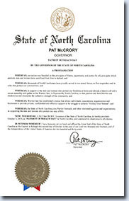 Patriot Outreach Day Proclamation N.C.